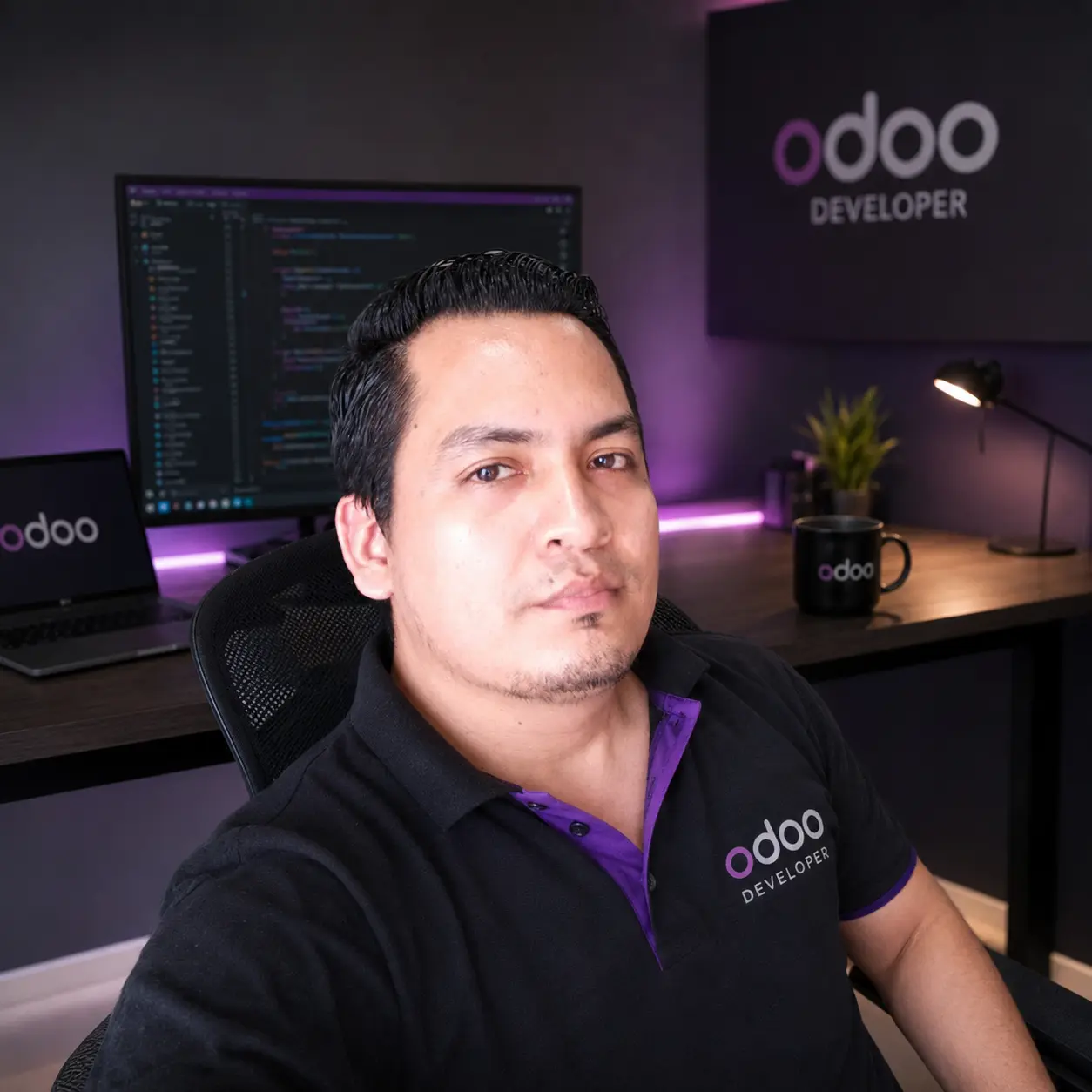 Jonas Bonilla trabajando con Odoo
